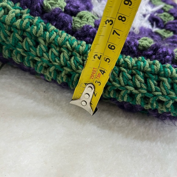 Handcrafted Green and Purple Crochet Bag - Picture 9 of 12